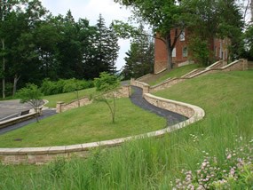 View of ramp from parking area to Mount Washington Tavern.