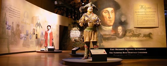 Entrance to exhibits at Fort Necessity/National Road Interpretive and Education Center