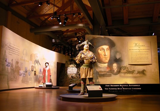 Entrance to exhibits at Fort Necessity/National Road Interpretive and Education Center