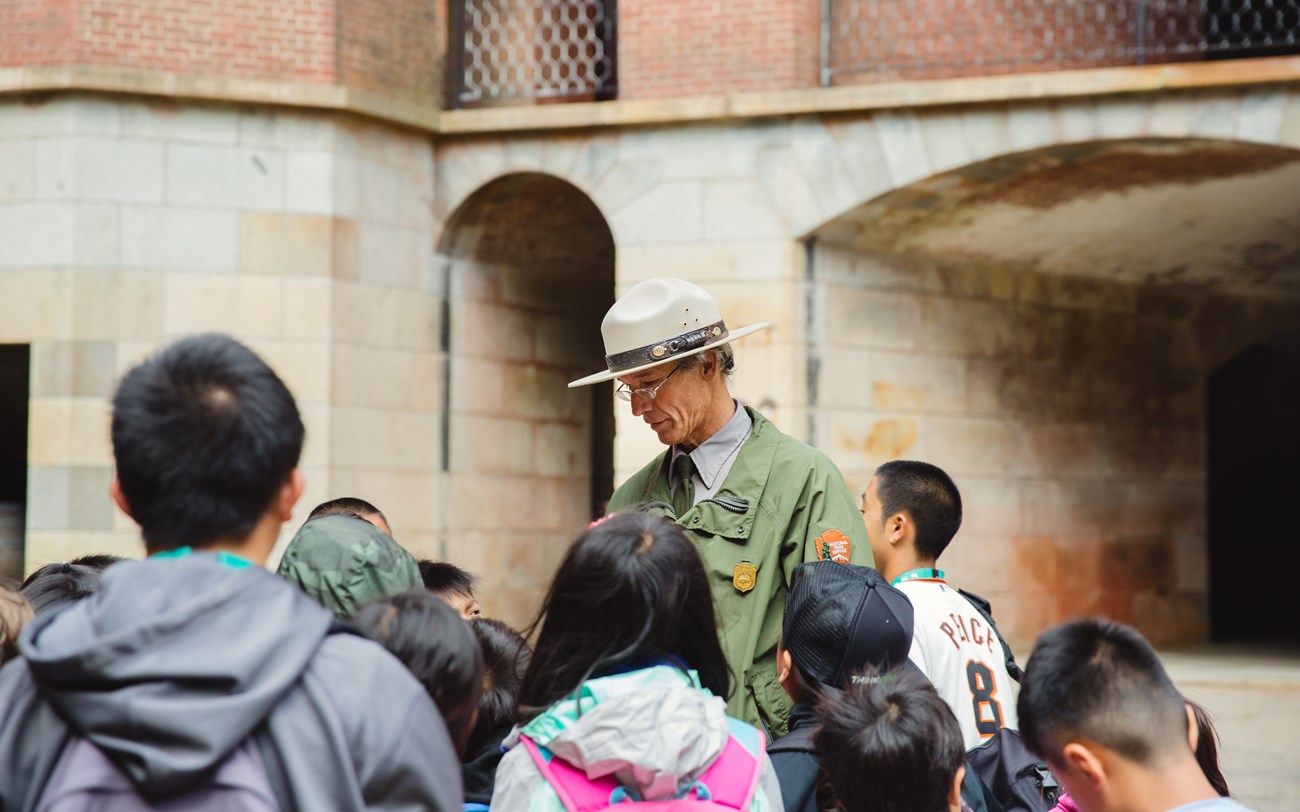 Ranger at students