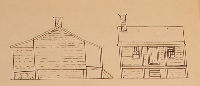 Simple wooden house with one chimney.