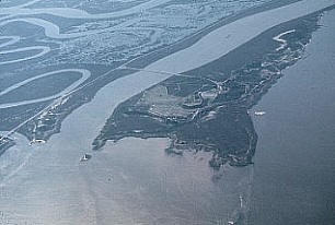 Cockspur and McQueens Island and marshes. Cockspur and McQueens Island and marshes.