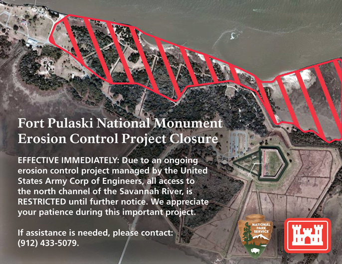 Erosion Control Project Closure Map for Cockspur Island