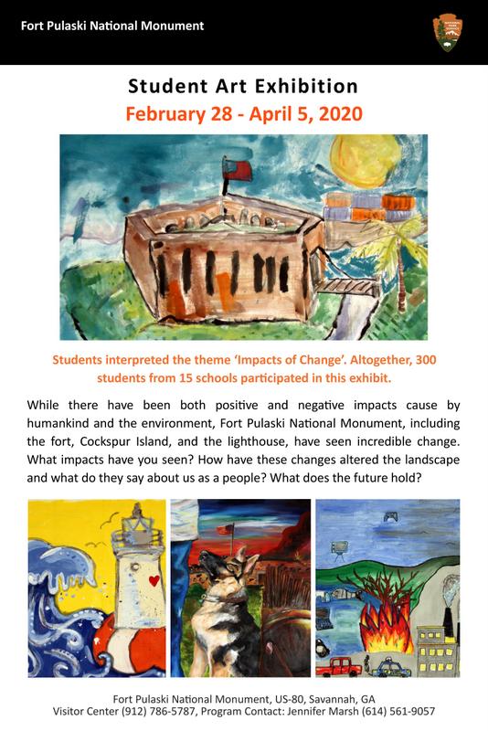 A Poster featuring information and sample artwork for the student exhibition.