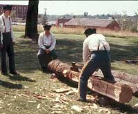 Soldier Hewing Log Soldier Hewing Log