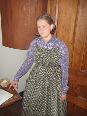 Laundress in period clothing
