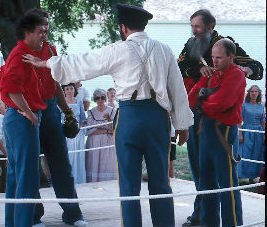 Reenactment of boxing event