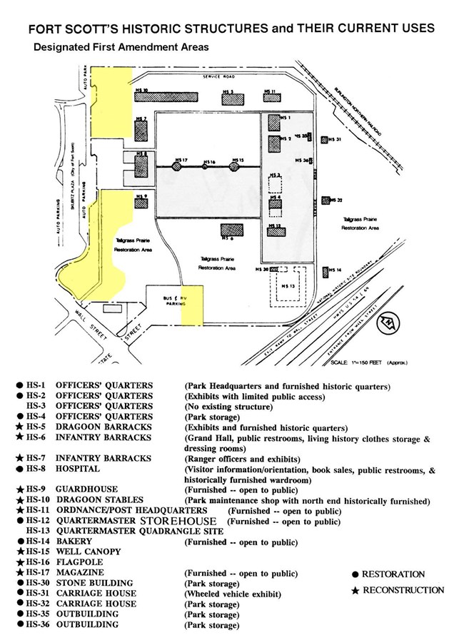 Map of the three First Amendment areas