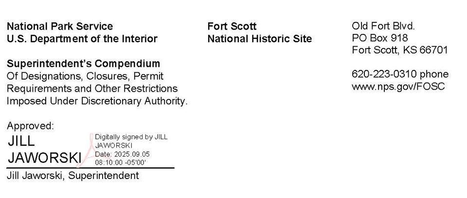 Compendium header with electronic signature of Jill Jaworski dated 09/05/2025
