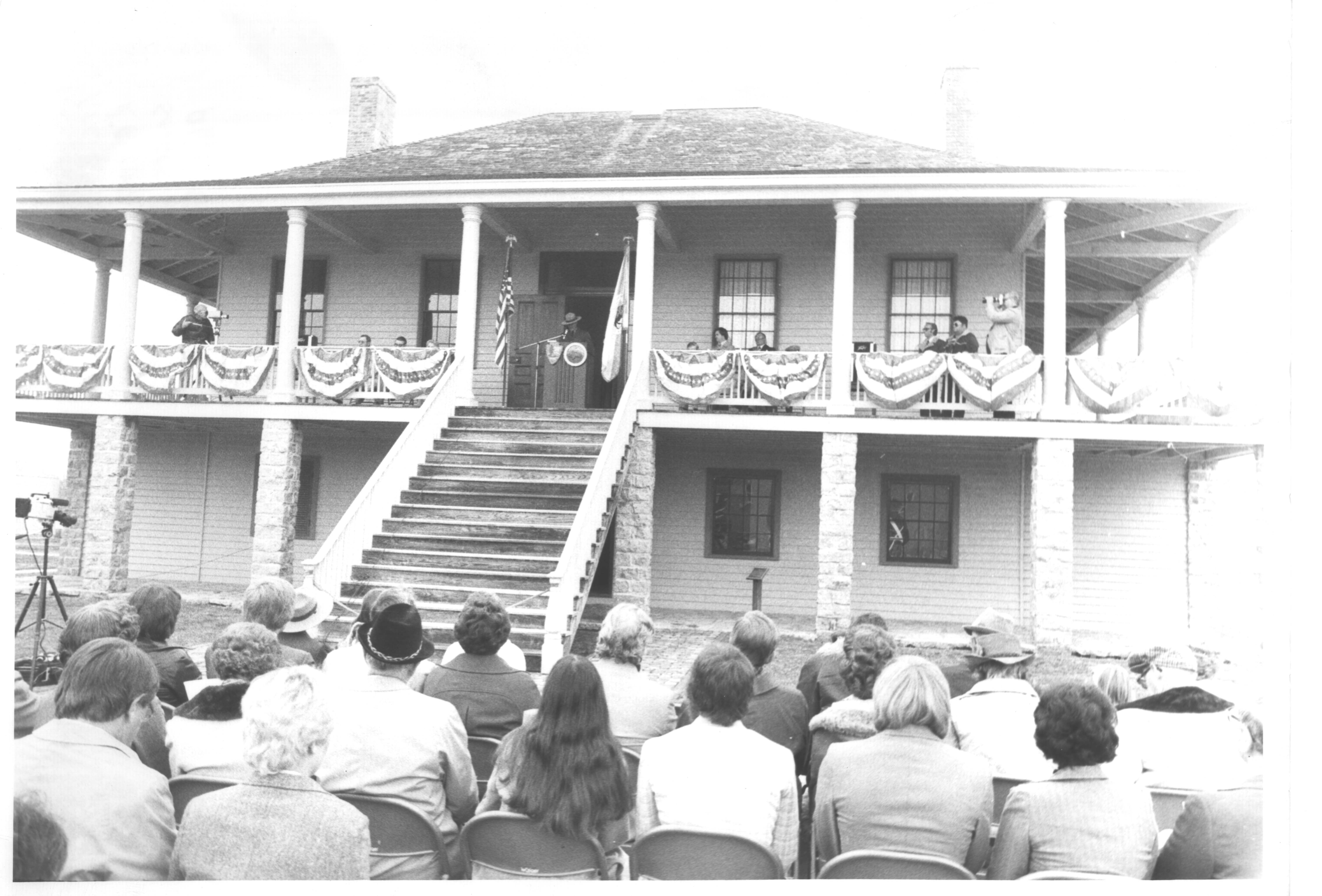Visitors watching speakers at 1978 Park dedication Visitors watching speakers at 1978 Park dedication