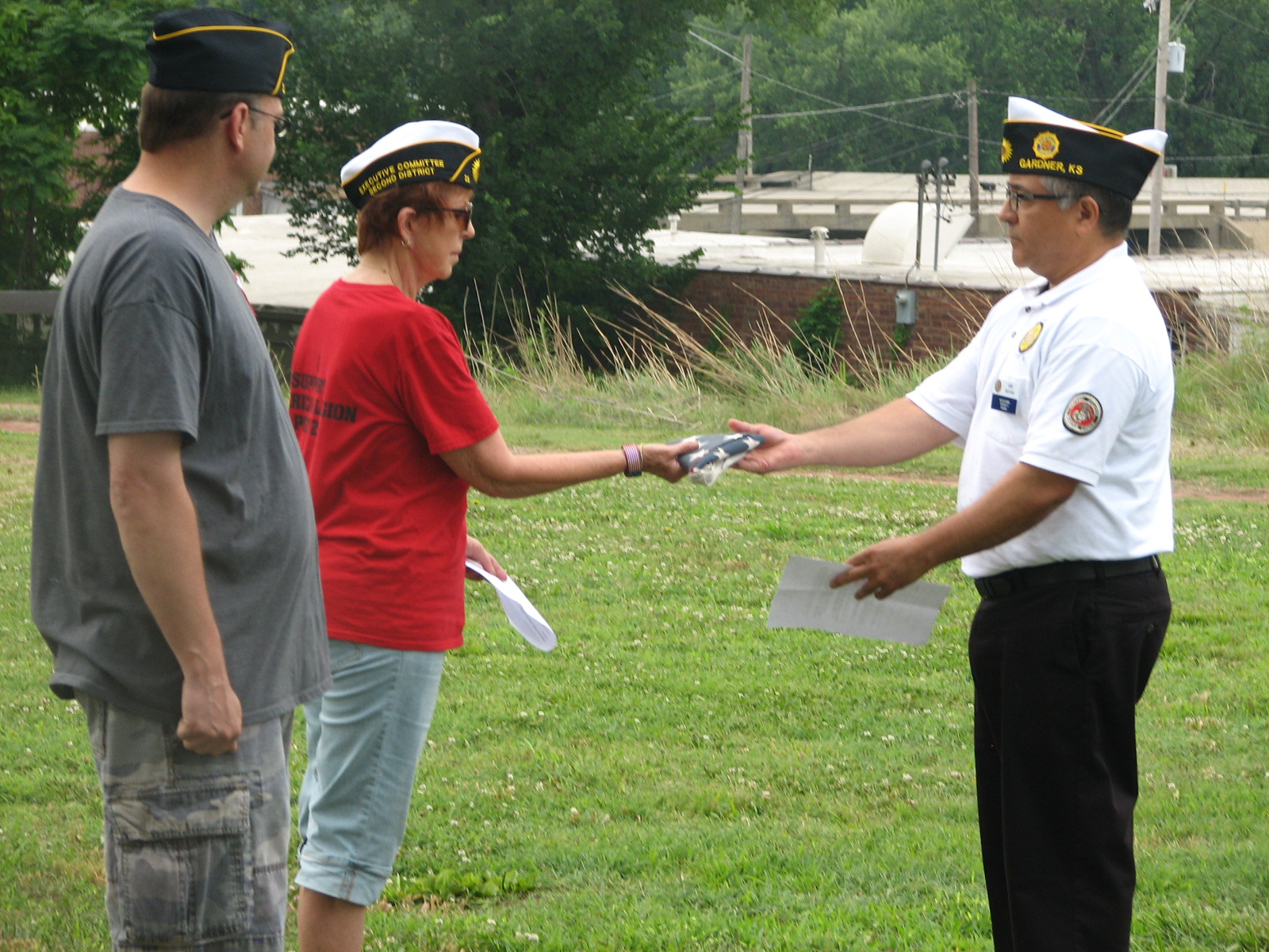 American Legion Members preparing to dispose of flags.