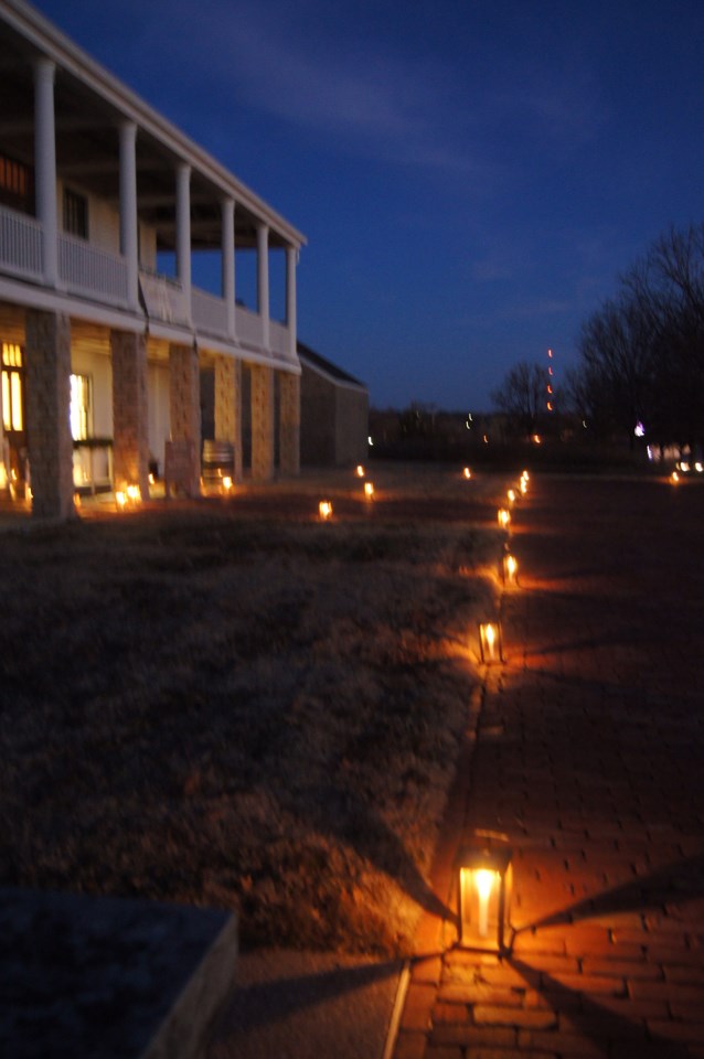 Candles Lining Walkway Candle Lanterns lining walkway