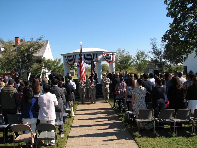 New Citizens repeating the Pledge of Allegiance