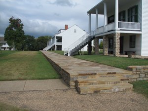 Officers' row walkway at Fort Scott