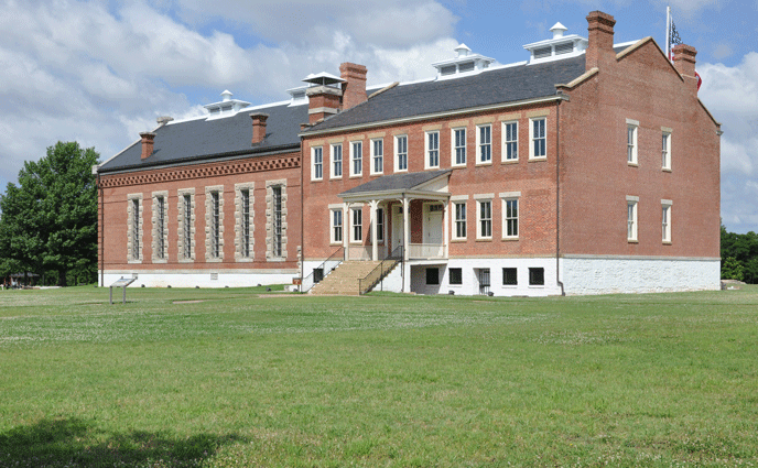 Eastside of visitor center on a sunny day