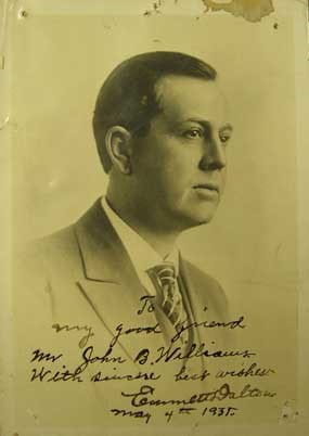 Autographed studio photo of Emmett Dalton dated 1935. Autographed studio photo of Emmett Dalton dated 1935.