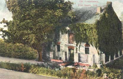 elevated view of Commissary with ivy on building