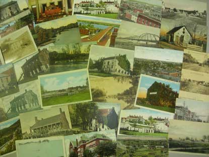 over 30 vintage postcards of Fort Smith arranged as montage