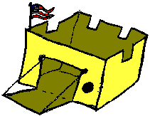 a small box with flag waiving has been turned into a mighty fortress!