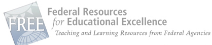 grey and blue faded text sign: Federal Resources for Educational Excellence