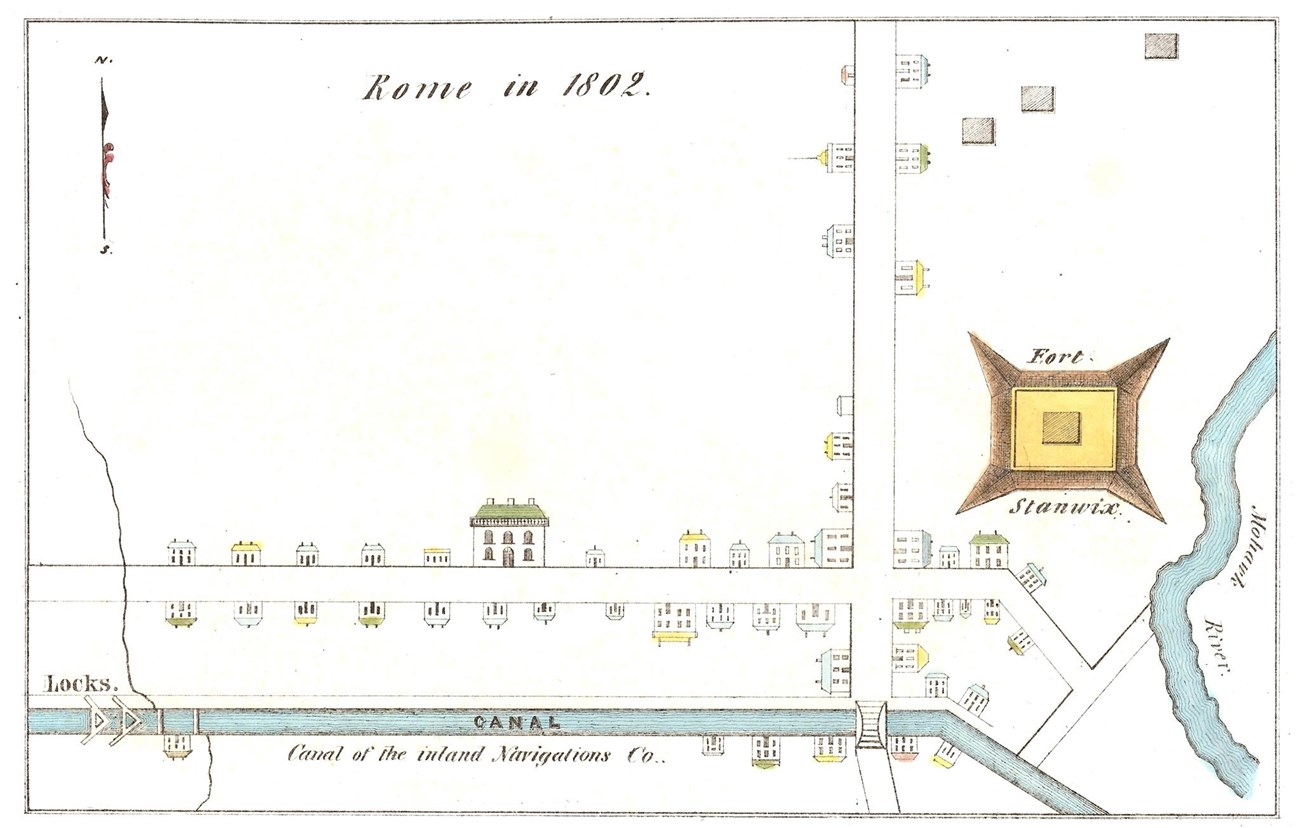 229158961_10157805292020458_7112832913440330385_n An old map depicting a canal and the outline of the old fort.