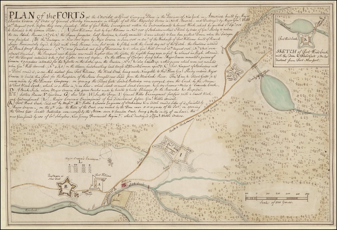 281785069_5306058599453391_5082999063043393201_n An old map that has "Plan for Forts" hand written on it along a trail that runs near a river.