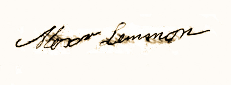 Old, faded handwriting and the name 