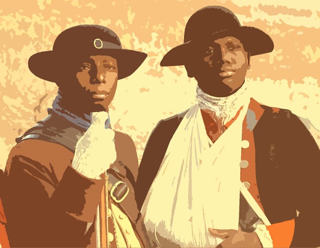 Two men with dark complexions and smooth, rounded faces stand side by side with continental uniforms on. One has an arm in a sling.