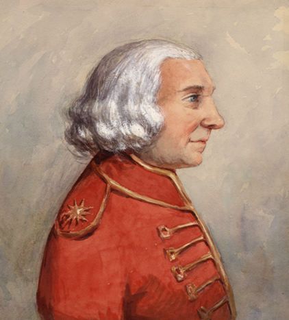 BlogPictureButler3 Butler has a prominent nose and wears his white hair long and unqueued, reaching nearly to his shoulders. He wears a pale red jacket with a high collar and gold trim on the collar, shoulders and chest.