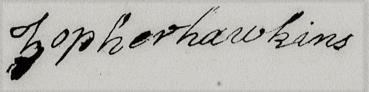 In old, faded handwriting, the name 