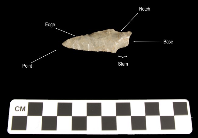 Archaic Lamoka Projectile Point Labelled Parts