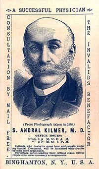 Kilmer Portrait Ad (Antiquemedicines.com) Portrait advertisement of S. Andral Kilmer, M.D. that offers free consultations by mail and touts Dr. Kilmer as a "successful physician."