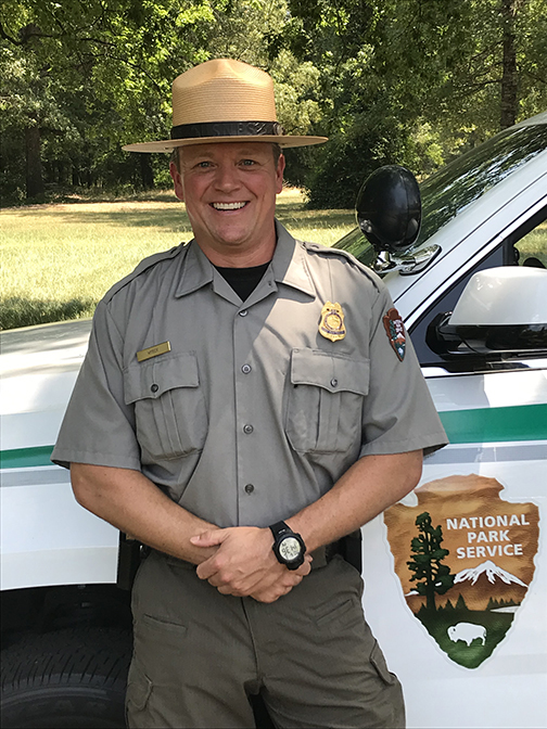 Kevin Wyrick, superintendent of Fort Stanwix National Monument A man in a National Park Service uniform