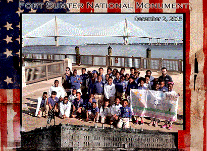 picture on dock of students