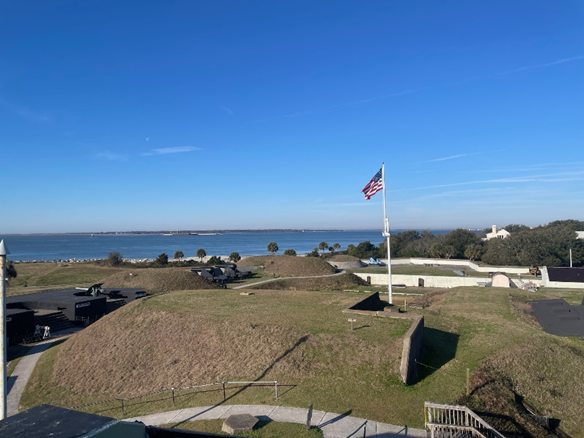 35-star flag flies over Fort Moultrie 35-star flag flies over Fort Moultrie with Charleston Harbor in the background
