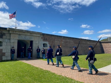 First Shot Soldiers March into Fort