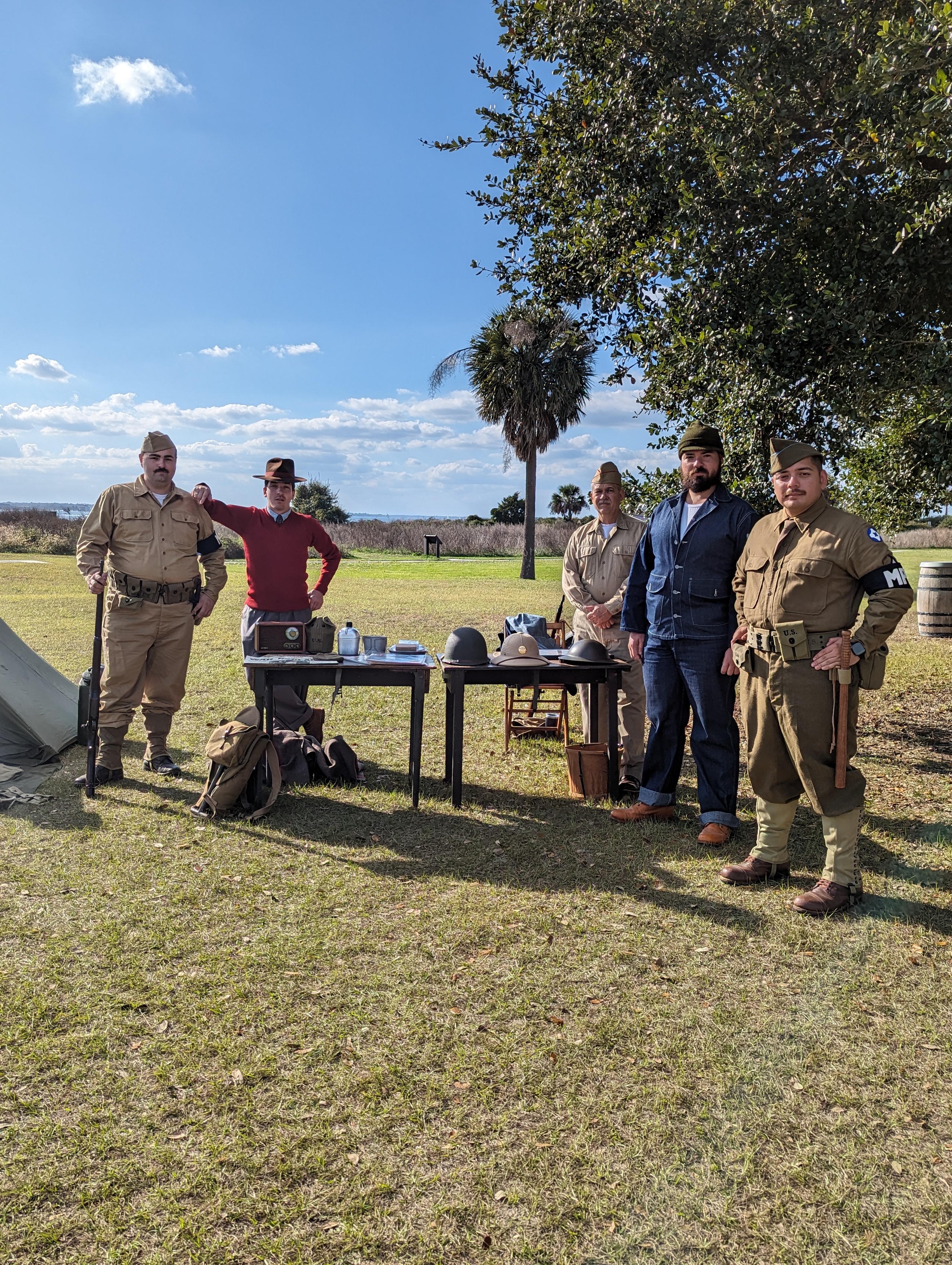 Living history soldiers provide information about 1940s Army life