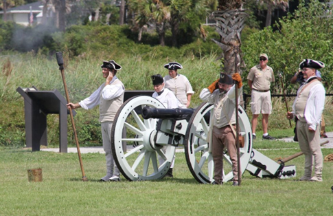 Patriot crew firing a cannon Patriot crew firing a cannon