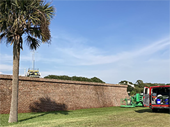 Repointing the Fort Moultrie South Wall