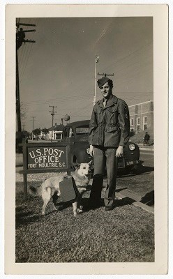 soldier with dog