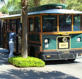 Man entering Trolley Man entering Trolley