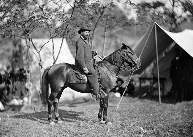 Allan Pinkerton on horseback