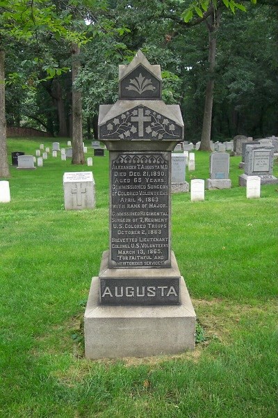 Granite Monument over the graves of the Augusta family