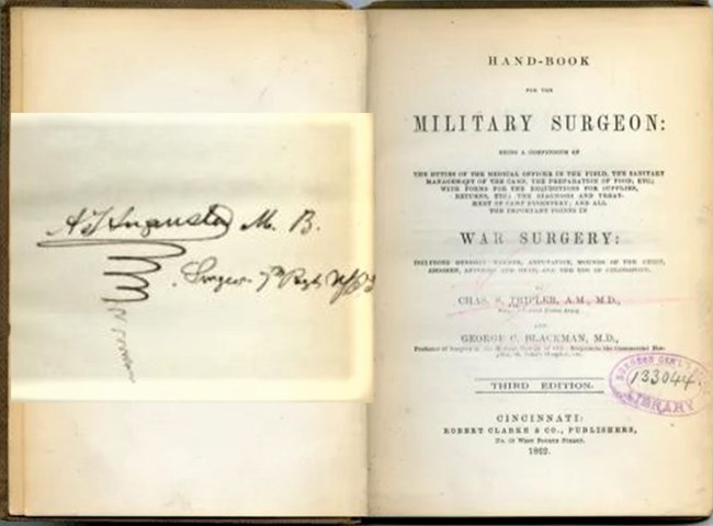 Opened Medical Handbook with Augusta signature