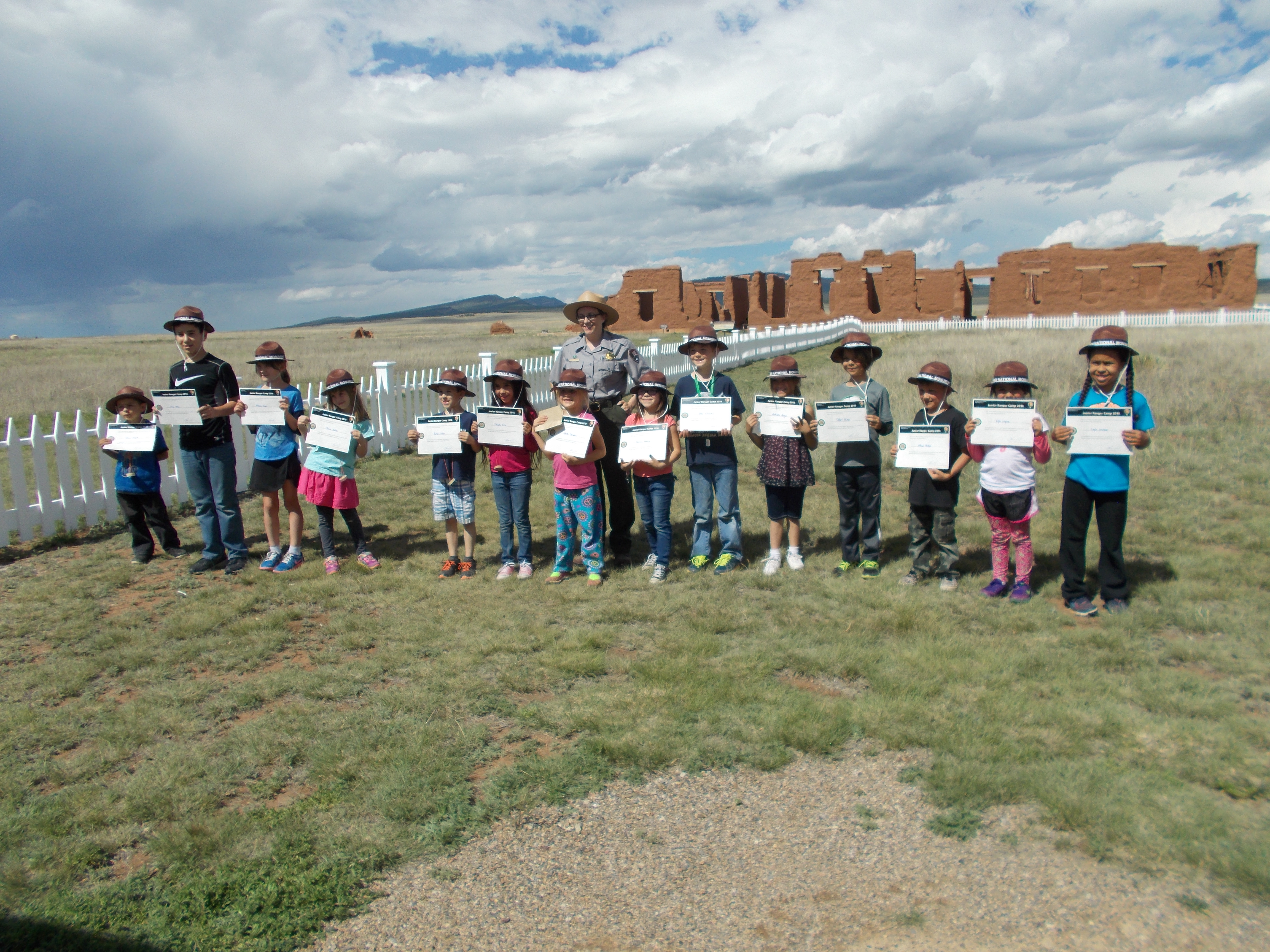 Junior Ranger lined up for ceremony