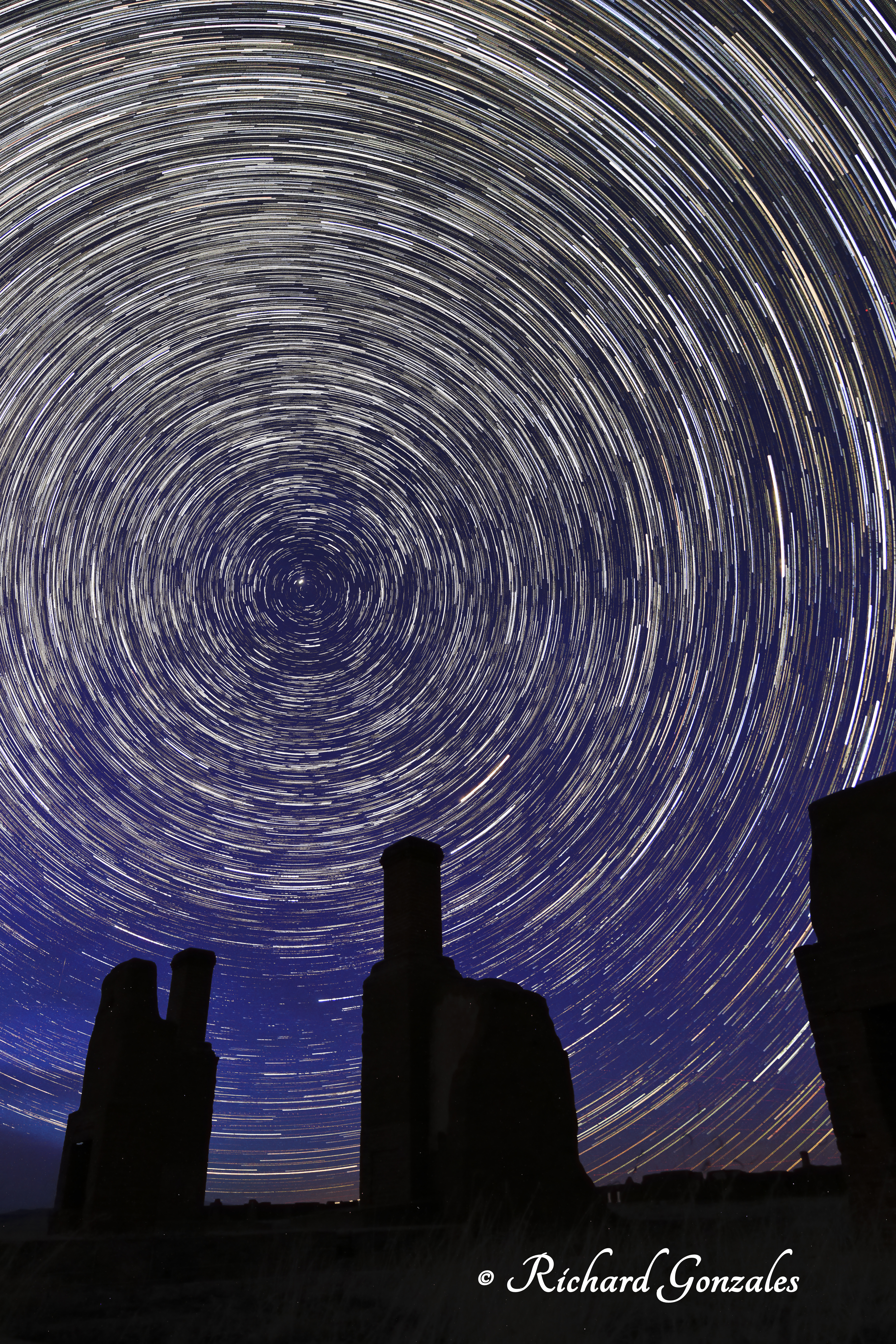 Star trails over Fort Union