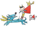 northern nm a cartoon image of a dog and a flying superhero