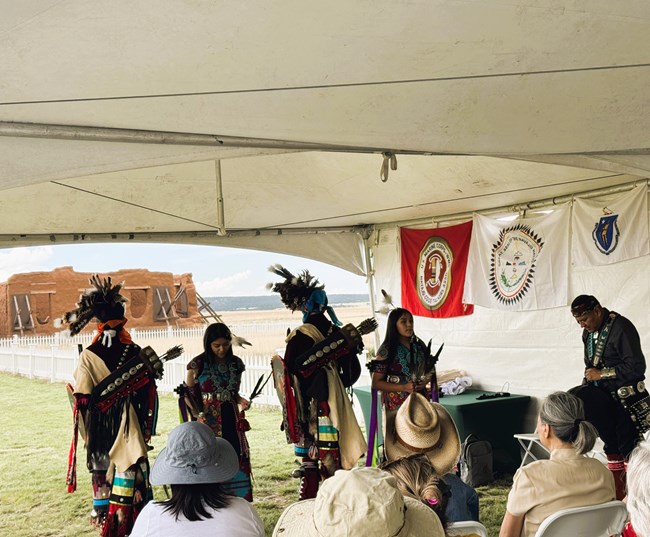 Dineh Tah' dancers performing at Fort Union.