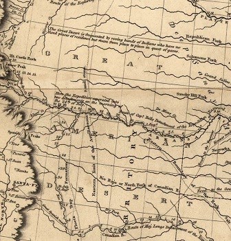 Map tracing  expeditions across the Great Plains.