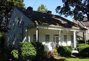 Image of the exterior of the Barclay House on a sunny day